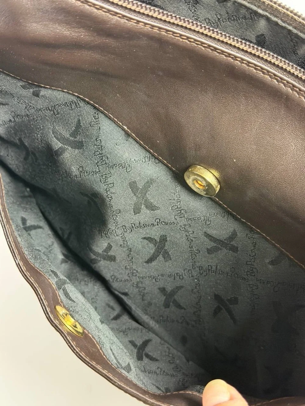 Paloma Picasso X Logo Dark Brown Leather Shoulder Bag